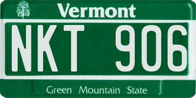 VT license plate NKT906