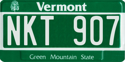 VT license plate NKT907
