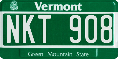 VT license plate NKT908