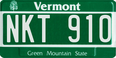 VT license plate NKT910