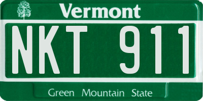 VT license plate NKT911