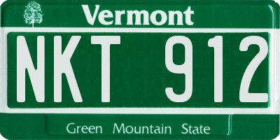 VT license plate NKT912