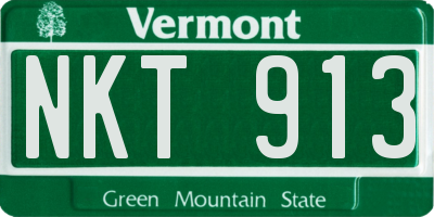 VT license plate NKT913