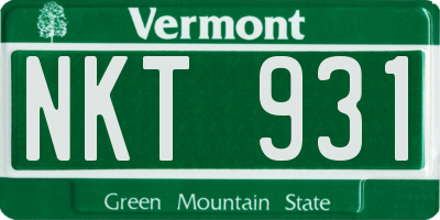 VT license plate NKT931