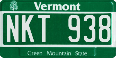 VT license plate NKT938