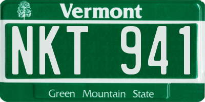 VT license plate NKT941
