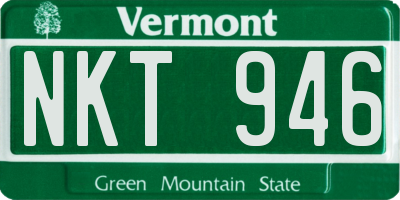VT license plate NKT946