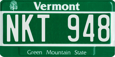 VT license plate NKT948