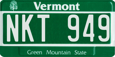 VT license plate NKT949