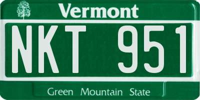 VT license plate NKT951