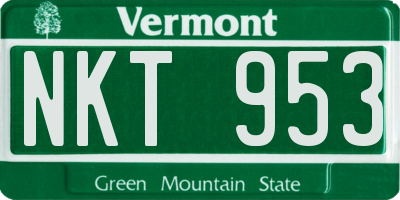 VT license plate NKT953