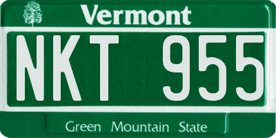 VT license plate NKT955