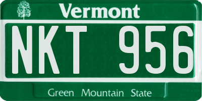 VT license plate NKT956