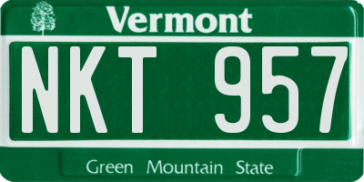VT license plate NKT957
