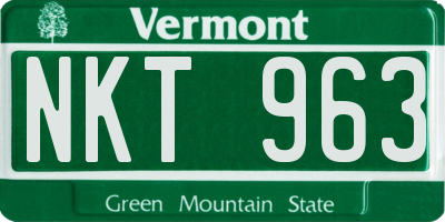 VT license plate NKT963