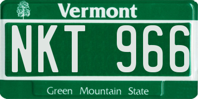VT license plate NKT966