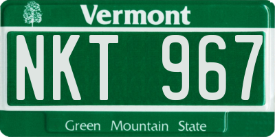 VT license plate NKT967