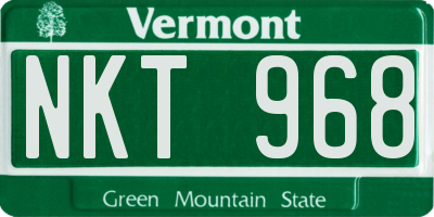 VT license plate NKT968