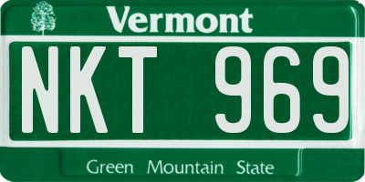 VT license plate NKT969