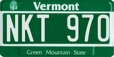VT license plate NKT970