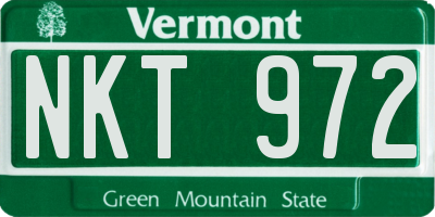 VT license plate NKT972