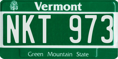 VT license plate NKT973