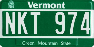 VT license plate NKT974