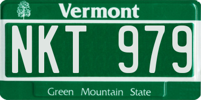 VT license plate NKT979