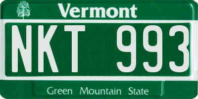 VT license plate NKT993