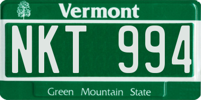 VT license plate NKT994