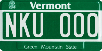 VT license plate NKU000
