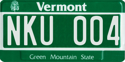 VT license plate NKU004