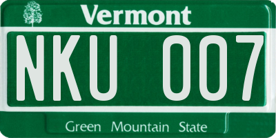 VT license plate NKU007