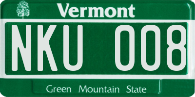 VT license plate NKU008