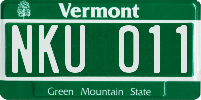 VT license plate NKU011