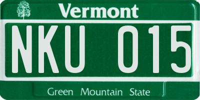 VT license plate NKU015