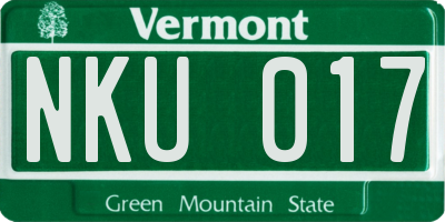 VT license plate NKU017