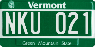 VT license plate NKU021