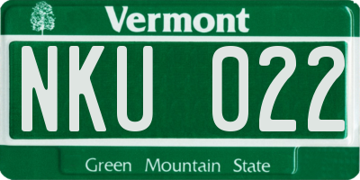 VT license plate NKU022