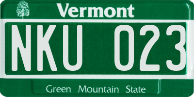 VT license plate NKU023