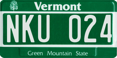 VT license plate NKU024