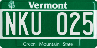 VT license plate NKU025