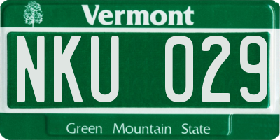 VT license plate NKU029