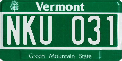 VT license plate NKU031