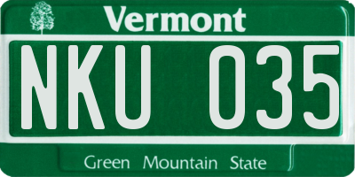 VT license plate NKU035
