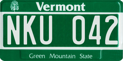 VT license plate NKU042