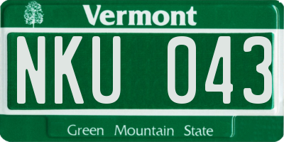 VT license plate NKU043