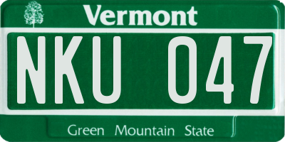 VT license plate NKU047