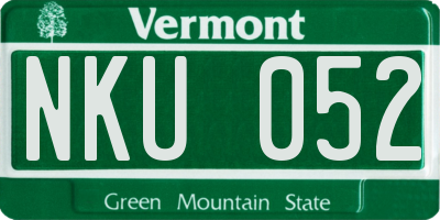 VT license plate NKU052