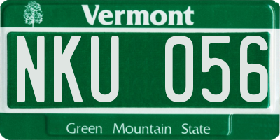 VT license plate NKU056